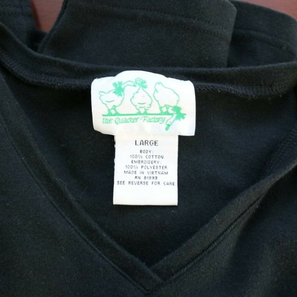 Quacker Factory Womens Blouse Long Sleeve Black - Picture 7 of 7